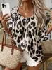 Europa e Estados Unidos transfronteiriço Amazon nova moda social feminina estampa de leopardo camisa