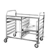 Carro con Estantes para Hornear con Superficie de Trabajo, Estante de Almacenamiento de 6 Niveles para Exportación, Carro con Estantes para Bandejas, 40 Lotes, 60 Estantes para Pan, Carro con Estantes de Acero Inoxidable