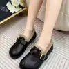 Otoño/Invierno 2026 Zapatos Gruesos de Algodón Zapatos de Frijol Zapatos para Mamá Lana de Cordero Más Terciopelo Versátil Suela Suave Antideslizante Cálido Retro
