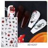 Nuevas pegatinas de uñas de Halloween transfronterizas, relieve tridimensional, ojo oscuro, araña, gota de sangre, pegatinas de uñas con pegamento trasero