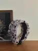 Diadema Tejida de Seersucker con Lunares Clásicos para Verano, de Caña Alta y Ala Ancha, Transpirable y Ligera, Diadema de Uso Diario que Hace que el Rostro Parezca Más Pequeño