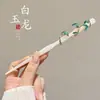 Grampo elegante e versátil de ginkgo para cabelos finos, grampo em U de nicho para a parte de trás da cabeça, grampo em forma de crescente
