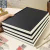 Cuaderno Retro Negro de Cartulina A5 Cuaderno Grueso B5 Bloc de Notas Ultragrueso Página Interior en Blanco Cuaderno de Línea Horizontal para Estudiantes