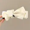 Pinza banana de satén plisado estilo francés para recogidos de mujer, pasador grande para coletas altas, pinza de agarre vertical con un toque de alta gama