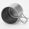Camping Vaso de Agua Portátil Picnic Acero Inoxidable Vaso Antiguo Vintage Vaso Plegable para Café Vaso para Exterior Suministros para Camping