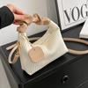 Bolso de Mujer Nicho Personalidad Plisado Rayado Bolso de Mano Moda Mujer Versátil Bolso Cuadrado Pequeño Verano Simple Bolso de Hombro