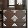 Pegatinas de Pared de Espejo con Encaje Diagonal Estilo de Oriente Medio Pegatinas Decorativas para Gabinete de Pared de Fondo Estilo Étnico Vidrio de Ventana