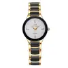 Moderna, Versátil, Personalizada, Pareja Dulce, Correa de Acero Simple, Reloj de Cuarzo Incrustado con Diamantes, Estilo Sencillo, Esfera Grande