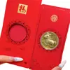 Pegatinas Doradas para Teléfono Móvil del Año del Caballo con Sobres Rojos, Regalos de Año Nuevo, Pequeños Regalos, Souvenirs Culturales y Creativos del Año del Caballo, Artículos para Puestos del Festival de Primavera