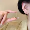 Pendientes Largos Metálicos Sencillos de Moda Estilo Coreano Combinan con Todo Elegante Gancho de Oreja en Forma de C Pendientes de Moda para el Trabajo Distintivos