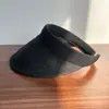 Sombrero de Sol de Verano con Protección UV y Letras, Sombrero tipo Diadema Tejido de Paja Fina Estilo Moda Coreana