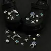 Accesorios para zapatos de zueco de ballet con mariposa de diamantes brillantes INS, hebilla de zapato universal desmontable hecha a mano de vidrio con strass blanco DIY