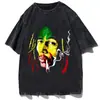 Camiseta Negra Retro Y2K para Hombre Streetwear Camiseta Vintage Wa