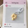Lindo llavero de donut con forma de gato, divertido colgante de bolsa de comida con dibujos animados, regalo para pareja, novia, accesorios de joyería