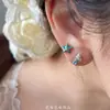 Brincos de Orelha Brilhantes de Diamante com Camada Dupla de Luxo Leve, Presilhas de Orelha Indolores de Nicho de Alta Qualidade, Design Empilhável Exquisito, Brincos Versáteis
