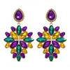 Pendientes de Nuevo Estilo de Carnaval, Pendientes Colgantes en Forma de Cruz de Diamante Coloridos, Pendientes de Moda Europea y Americana para Fiestas Festivas para Mujeres