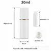 Botella atomizadora grande en stock 30ml botella blanca de plástico PE para agua cosmética, botella atomizadora tipo press, botella vacía para dispensar alcohol