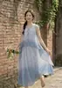 Nuevo Vestido Elegante de Estilo Chino Nacional con Degradado sin Mangas Verano 2026 Nuevo Vestido Largo Casual Holgado para Mujer
