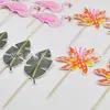 Flor de Hoja Niños Adultos Fiesta de Cumpleaños Horneado Decoración de Pastel Letrero Tarjeta Inserto de Fruta Paquete de 15