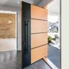 Puerta de bisagra de aluminio fundido transfronterizo puerta de villa puerta doble puerta giratoria fuera de eje entrada luz de lujo personalización dividida hijo-madre