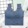 Nuevo Sling de Hilo Espalda Hermosa Envuelto Pecho Encaje Sexy Tirante Ancho de Hombro Chaleco Sin Tirantes Sin Anillo de Acero Base Ropa Interior para Mujer