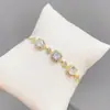 2023 nueva moda coreana pulsera cuadrada simple Super Brillante juego completo pulsera de circonita AAA fuente de fábrica de joyería