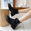 Otoño 2020 Nueva Llegada Negro Guapo Botas Martin Botas Cortas de Suela Gruesa para Mujer