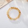 Pulsera de citrino brasileño natural con diseño de arce amarillo, cristal energético, pulsera de buena suerte, bricolaje, venta al por mayor