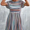 Novedades Primavera/Verano 2026 Sitio Web Independiente Amazon Lazada Venta Caliente Transfronteriza Vestido Clásico con Estampado de Rayas Falda Corta
