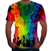 Camiseta de verano 2024 transfronteriza con estampado digital 3D para hombre, camiseta de manga corta