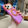 Venta directa de fábrica 17 PRO MAX funda magnética, funda con soporte 360 de bloqueo de color dopamina, funda anticaídas, funda de teléfono anti huellas dactilares