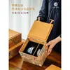 Caja de embalaje para taza de té soporte para tetera de brocado caja de regalo taza individual porcelana Jianzhan tetera individual nido de pájaro miel caja vacía caja de brocado