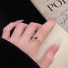 Anillo Abierto Medieval Medio con Dibujo de Alambre Vintage Dorado Color Zafiro Azul Tesoro Diamante Exquisito de Lujo Ligero de Alta Gama para Mujer