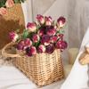 7 Cabeças flor seca imitação flor rosa com folha flor artificial ins retrô fresca flor de seda atacado decoração flor artificial decoração de casa