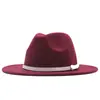 Chapéu Fedora de Feltro Clássico Feminino com Aba Larga, Chapéu de Jazz Fashionável com Fivela de Cinto para Proteção Solar ao Ar Livre
