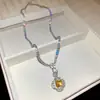 Colar de zircônia redondo multicamadas, corrente de clavícula de moda leve e de alta qualidade, acessório simples e versátil, único e personalizado