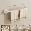 Suporte de Toalha com Ventosa para Banheiro Sem Furos Duplo Suporte de Toalha Montado na Parede Rack de Armazenamento para Toalhas de Banho