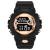 Reloj Casual de Moda Blanco Puro Chapado en Oro para Hombres y Mujeres Nuevo Estilo Coreano Moderno Multifuncional Impermeable Luminoso Reloj Electrónico