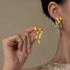 Aretes Largos Florales Retro Mujer Lujo Ligero Alta Gama Red de Moda Diseño Aretes de Tuerca Personalidad Exagerada Borla Joyería para la Oreja