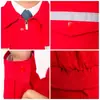 Conjunto de Roupa de Trabalho Refletiva para Primavera e Outono para Homens, Roupa de Trabalho Durável de Manga Longa para Campos de Petróleo, Postos de Gasolina e Fábricas Químicas