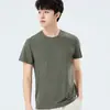 Camiseta Masculina de Seda de Gelo de Secagem Rápida Roupas de Secagem Rápida Femininas de Verão com Sensação de Gelo Manga Curta Gola Redonda Camiseta Curta Elástica Respirável Roupas de Trabalho Esportivas Lg