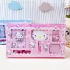 Set de papelería con espejo y peine Sanrio Caja de regalo portátil Cuaderno de dibujos animados Insignia Combinación de regalo Premio para niños Regalo