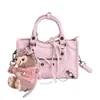 Bolso de mano para mujer estilo coreano, de nicho, alta gama, inspirado en motocicletas, bolso tote pequeño, moderno y versátil, adecuado para ir al trabajo, bolso cruzado