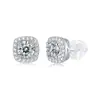 Anillo Brillante de Cubo de Azúcar Pequeño con Moissanita para Mujer, Anillo Ajustable Versátil de Plata de Ley S925 para Propuesta, Compromiso, Regalo, Al por Mayor en Stock