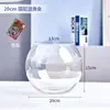 Aquário Pequeno, Tanque Transparente de Vidro Espessado para Tartaruga de Escritório, Tanque Mini Pequeno Redondo para Peixinhos Dourados de Mesa em Casa na Sala de Estar