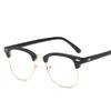 Gafas de sol con montura de espejo plano antiluz azul, estilo retro, con protección contra explosiones transfronterizas, con protección contra luz azul, color negro y dorado ultravioleta.