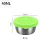 Plato para mojar 304, taza de salsa de acero inoxidable de 40 ml, tapa de silicona, recipiente para condimentos, salsa de tomate y ensalada, plato para salsa fresca