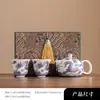 Conjunto de Chá Xianglong Kung Fu Banhado a Prata, Uma Bule e Duas Xícaras, Caixa de Presente Elegante e Acessível de Bule de Chá de Luxo, Presente de Inauguração para Líderes no Festival do Meio Outono