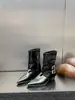 Botines de Cuero con Hebilla de Tacón Grueso Puntiagudos Estilo Retro Coreano para Mujer 2026 Otoño/Invierno Nuevos Botas de Pantalón Adelgazantes con Temperamento
