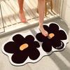 Alfombrilla absorbente de agua para puerta de baño, con diseño de flores, de secado rápido, antideslizante, para el hogar